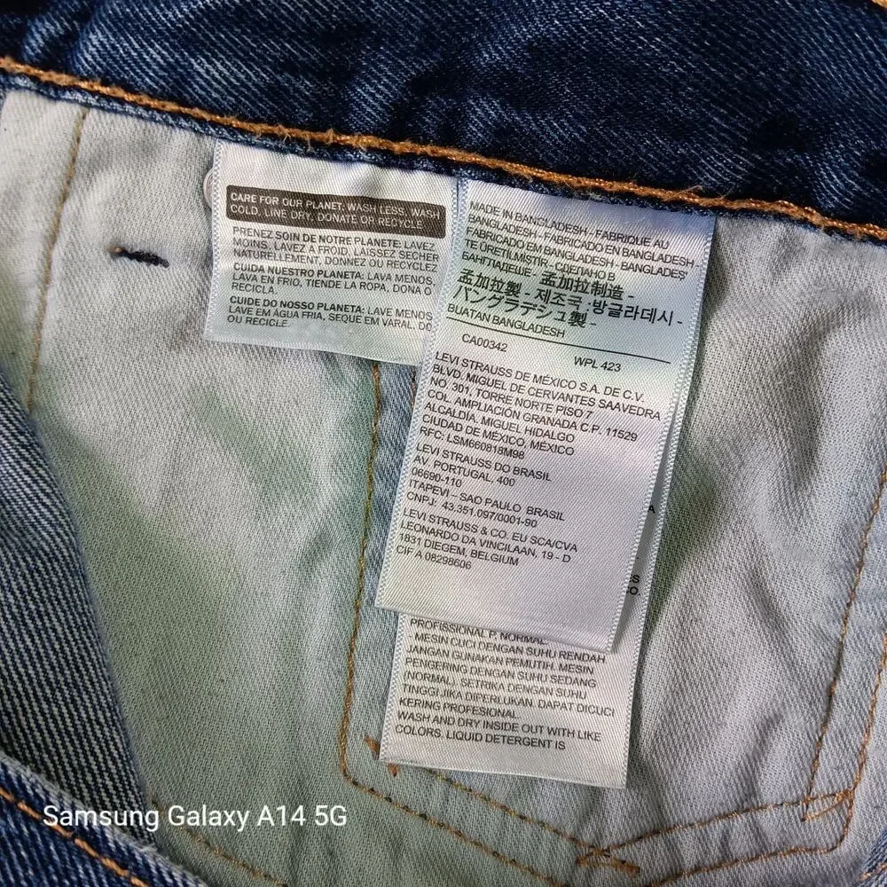 Levi's 505 Men's Regular Fit Jeans Size 40x30 Blue Denim‎ Straight Leg Classic